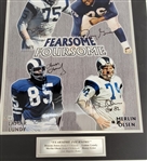 Fearsome Foursome Deacon Jones, Rosey Grier, Lamar Lundy, & Merlin Olsen Autographed Matted 16x20 JSA & Beckett LOA