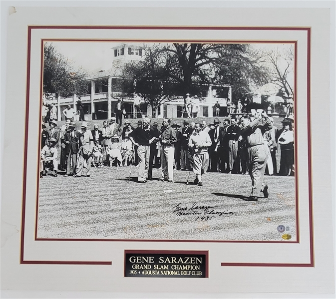 Gene Sarazen 1935 Grand Slam Augusta Champion Autographed & Inscribed Matted 16x20 Photo Beckett