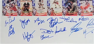 1980 Miracle Hockey Complete Team 22 Autographs Uncut Card Sheet w/ Herb Brooks PSA & Beckett LOA
