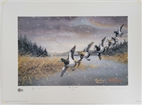 Bud Grant Autographed "Time To Leave" Lithograph LE #858/2500 Beckett