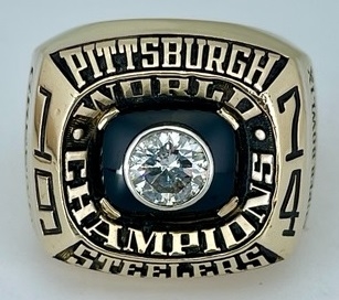 Mean Joe Greene 1974 Pittsburgh Steelers Super Bowl IX Super Bowl Championship 10K Gold & Diamond Ring w/ Original Wood Presentation Box, Letter of Provenance & Appraisal