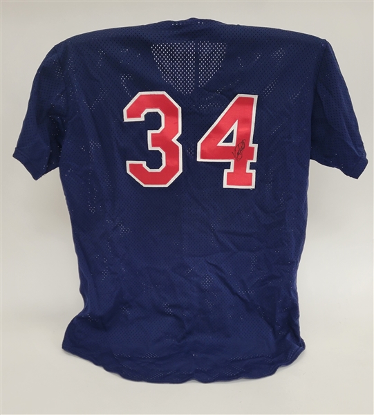 Kirby Puckett 1990 Minnesota Twins Game Used & Autographed BP Jersey w/ Beckett LOA