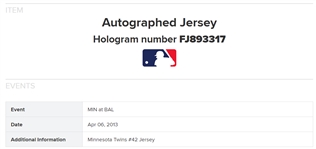 2013 Minnesota Twins Team Signed Jackie Robinson Day Jersey MLB