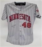 Mike Smithson 1987 Minnesota Twins Game Used & Twice Signed Jersey *1987 WS Team Member*