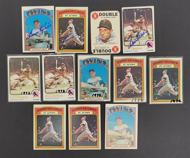 Lot of 12 Harmon Killebrew Cards - 4 Autographed Beckett