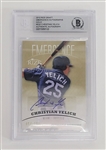 Christian Yelich Autographed 2012 Rize Draft Emergence Gold LE #4/100 Baseball Card Slabbed Beckett