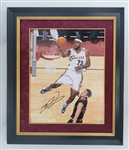 LeBron James Autographed & Framed 16x20 Rookie Photo UDA *No Glass/Scratched*
