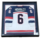 Phil Housley Autographed & Inscribed Framed Team USA Olympic Hockey Jersey