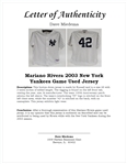 Mariano Rivera 2003 New York Yankees Game Used Jersey w/ Dave Miedema LOA