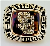 Syracuse Orangemen 2003 NCAA “National Champions” 10K Gold Basketball Ring