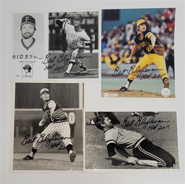 Bert Blyleven Lot of (4) Pittsburgh Pirates Signed 8x10 Photos w/Blyleven Signed Letter of Provenance
