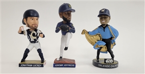 Lot of 3 Milwaukee Brewers Stadium Giveaway Bobbleheads w/ Original Boxes