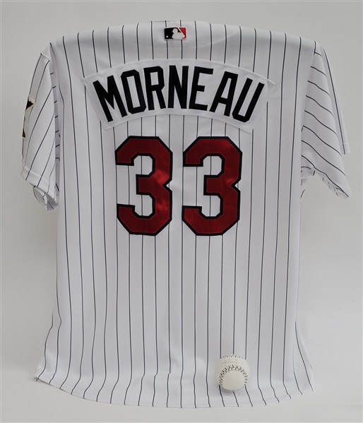 Justin Morneau Authentic Minnesota Twins Jersey & Autographed 2008 ASG Baseball w/ Beckett LOA
