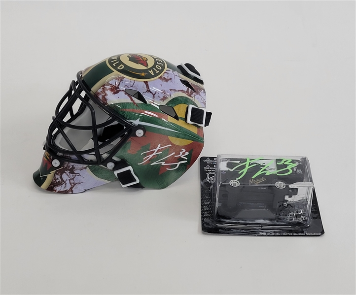Filip Gustavsson Autographed Lot w/ Mini Helmet & Mini Zamboni Beckett
