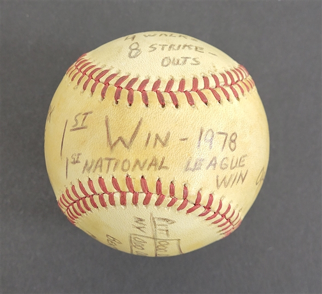 Bert Blyleven 1st National League Win April 26, 1978 Pittsburgh Pirates 11 Inning Complete Game 1-0 Shutout Game Used Final Out Stat Baseball w/Blyleven Signed Letter of Provenance