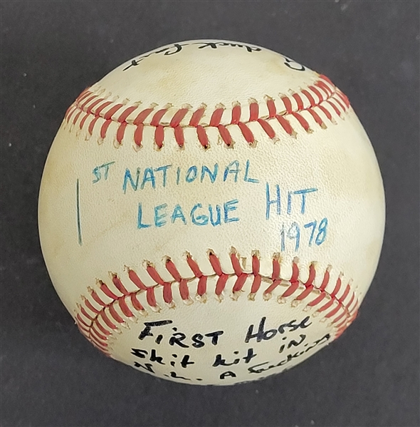 Bert Blyleven 1st Career National League Hit Game Used Baseball April 30, 1978 Pittsburgh Pirates Presented to Him by Willie Stargell w/Blyleven Signed Letter of Provenance