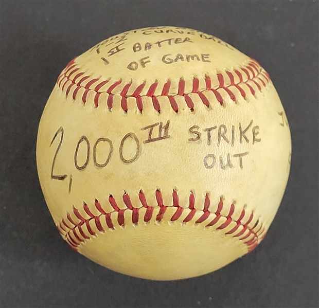 Bert Blyleven 2,000th Career Strikeout Game Used Stat Baseball July 12, 1979 w/Blyleven Signed Letter of Provenance