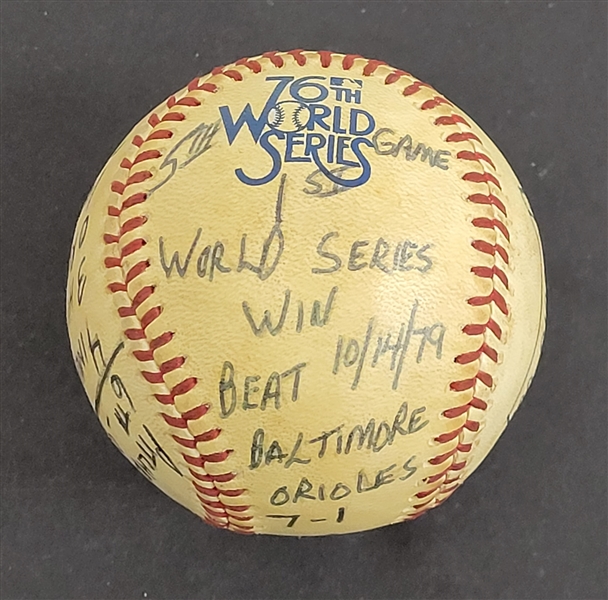 Bert Blyleven 1979 Pittsburgh Pirates Game 5 World Series Final Out Game Used Stat Baseball 1st World Series Win w/Blyleven Signed Letter of Provenance