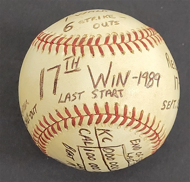 Bert Blyleven 17th Win Last Start 1989 California Angels Complete Game Shutout Used Final Out Stat Baseball Passed Burleigh Grimes (271) Wins w/Blyleven Signed Letter of Provenance