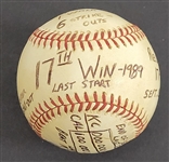 Bert Blyleven 17th Win Last Start 1989 California Angels Complete Game Shutout Used Final Out Stat Baseball Passed Burleigh Grimes (271) Wins w/Blyleven Signed Letter of Provenance