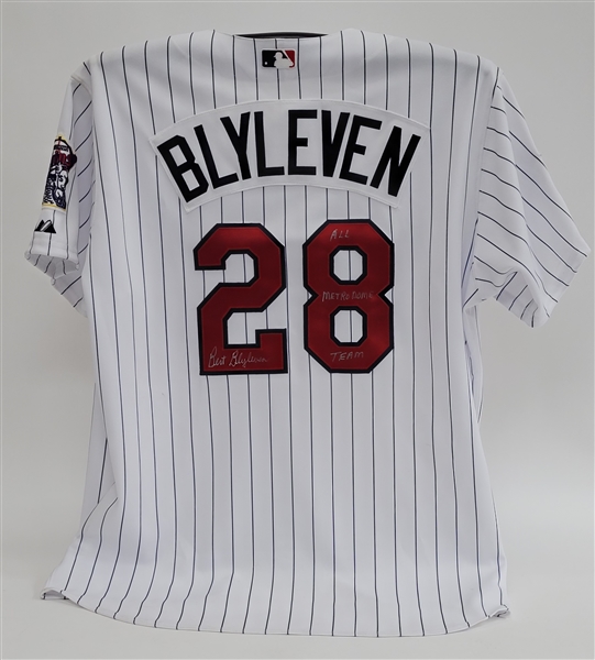Bert Blyleven 2009 Minnesota Twins Final Year Metrodome Patch All Metrodome Team Signed Jersey w/Blyleven Signed Letter of Provenance