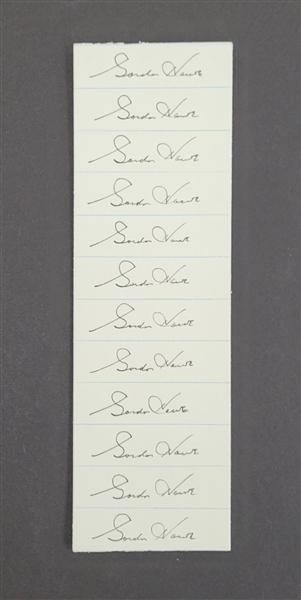 Gordie Howe Autographed Cut Sheet w/ 12 Signatures Beckett LOA
