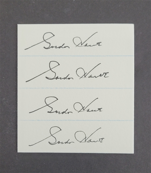 Gordie Howe Autographed Cut Sheet w/ 4 Signatures Beckett LOA