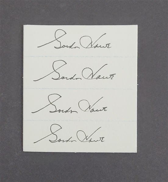 Gordie Howe Autographed Cut Sheet w/ 4 Signatures Beckett LOA