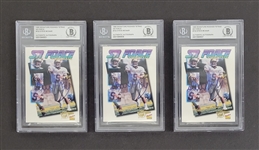 Lot of 3 Steve McNair Autographed 1995 Signature Rookies SR Force Cards Slabbed Beckett