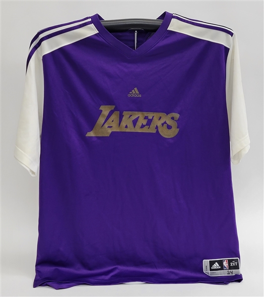 Kobe Bryant 2010-11 Los Angeles Lakers Game Used Warm-Up Shirt w/ Dave Miedema LOA