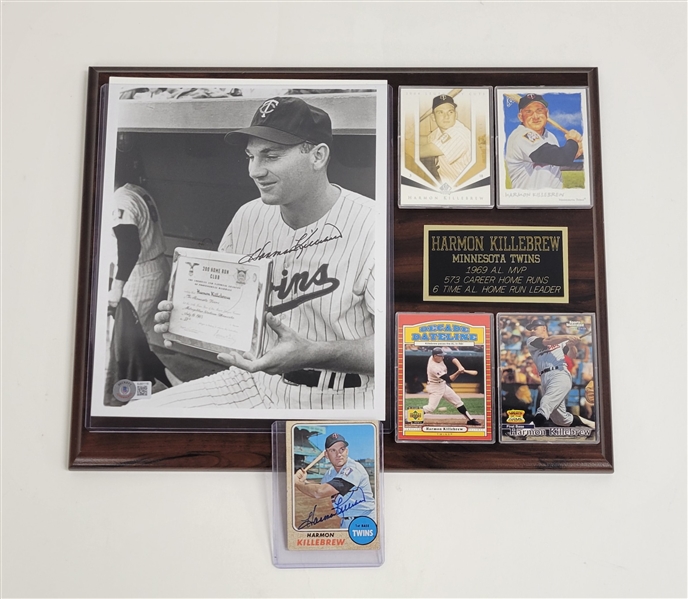Harmon Killebrew Autographed 1968 Topps Card & Autographed 8x10 Photo Display Beckett