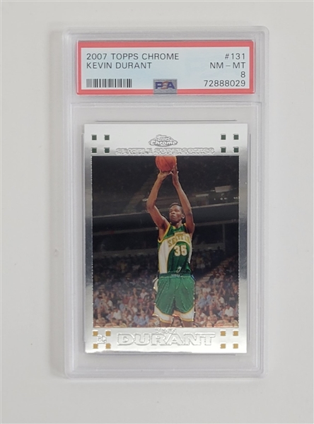 Kevin Durant 2007 Topps Chrome #131 Rookie Card PSA 8