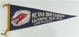 1930s Mt. Van Hoevenberg Olympic Bob Run Lake Placid Pennant
