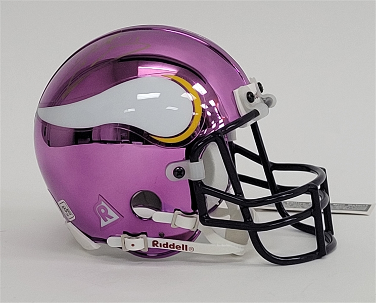 Daunte Culpepper Autographed Minnesota Vikings Chrome Mini Helmet