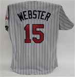 Lenny Webster 1988 Minnesota Twins Game Used & Twice Signed Jersey w/ 1991 Year Patch *1991 WS Team Member* PSA/DNA