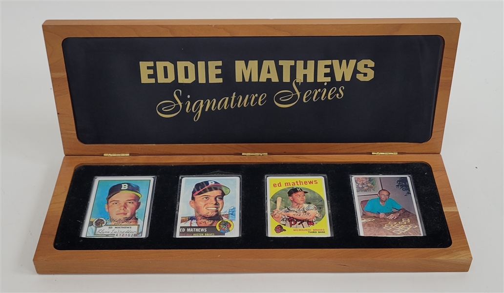 Eddie Mathews Signature Series Porcelain Card Set LE #148/512