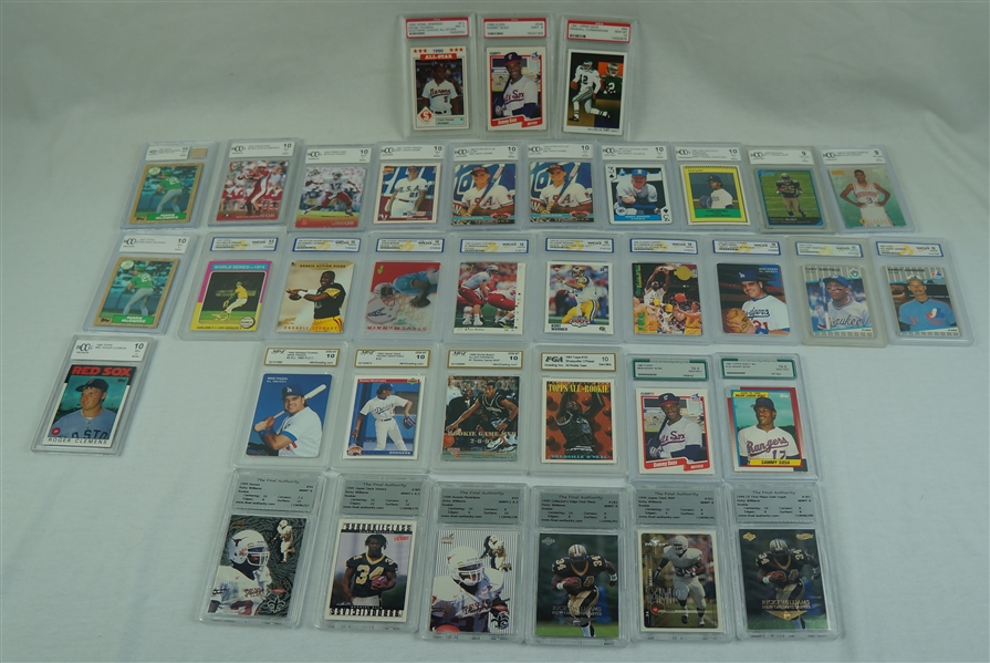 Baseball, Football & Basketball Graded Card Collection w/Frank Thomas 1990 Rookie PSA
