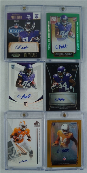 Cordarelle Patterson Lot of 6 Autographed Limited Edition Rookie Insert Cards