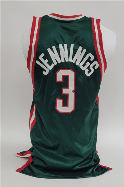 Brandon Jennings 2009-10 Milwaukee Bucks Game Used Rookie Jersey w/ Dave Miedema LOA