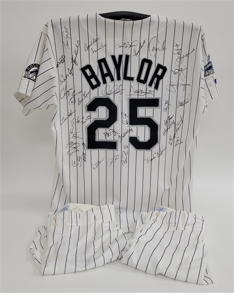 Don Baylors 1998 Colorado Rockies All-Star Game Used & NL All-Stars Signed Managers Jersey & Pants w/ JSA LOA & Baylor Letter of Provenance