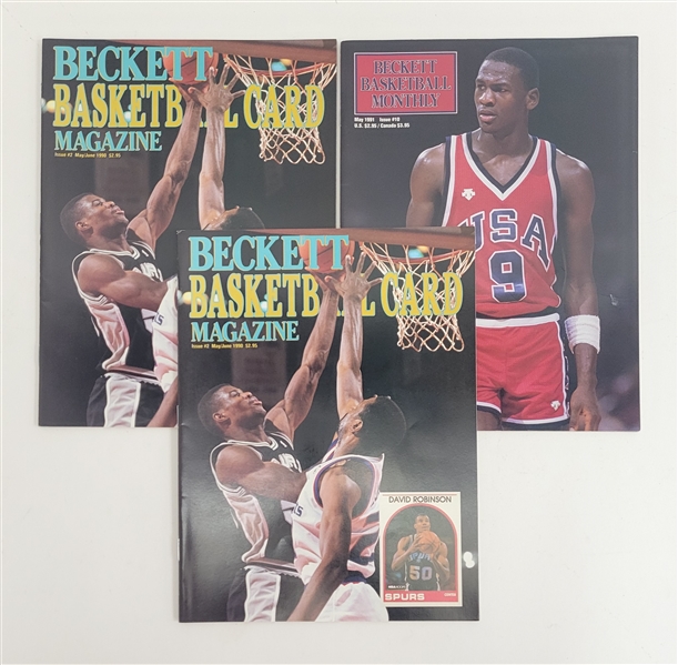 Lot of 3 Beckett Basketball Magazines 1990 & 1991 w/ Michael Jordan