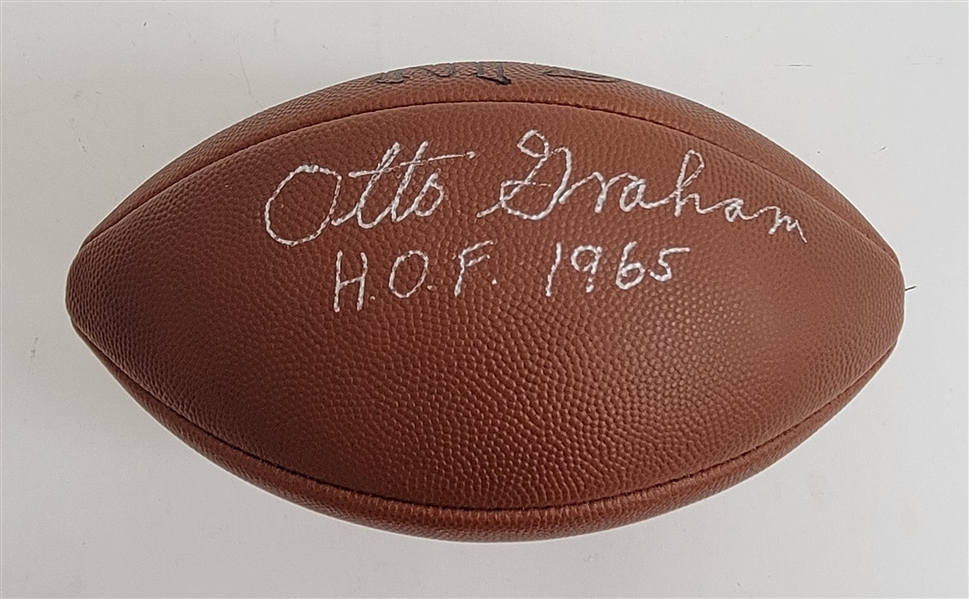 Otto Graham Autographed & HOF Inscribed Football JSA