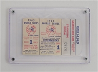 1963 World Series Game 1 Ticket  (Sandy Koufax Strikeout Record)