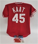 Jim Kaat 1985 Cincinnati Reds Game Used & Autographed BP Jersey w/ Dave Miedema LOA