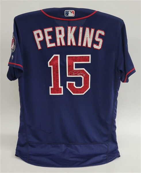 Glen Perkins 2016 Minnesota Twins Game Used & Autographed Spring Training Jersey MLB