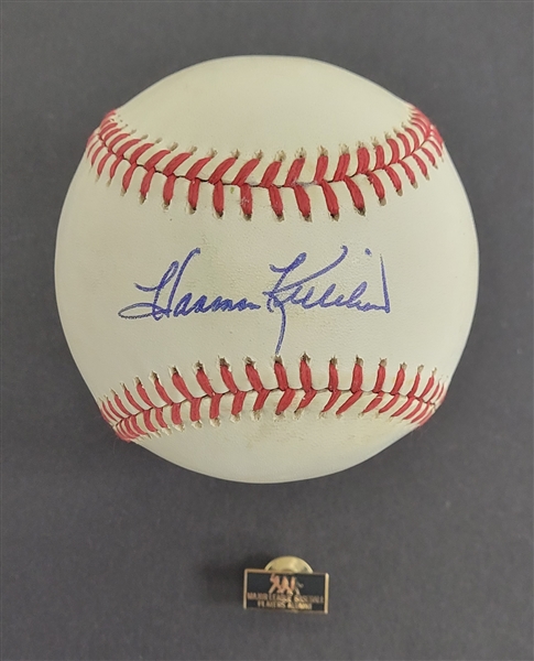 Harmon Killebrews MLB Players Alumni Pin w/ Letter of Provenance & Harmon Killebrew Autographed Baseball JSA