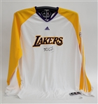Kobe Bryant Los Angeles Lakers 2010 NBA Finals Game Used Shooting Shirt w/ Dave Miedema LOA