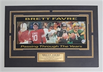 Brett Favre Autographed Matted "Passing Through The Years" Photo w/Favre Authentication 