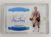 Jerry West Autographed 2017-18 Panini Flawless Honored Numbers Blue Black Box 1/1