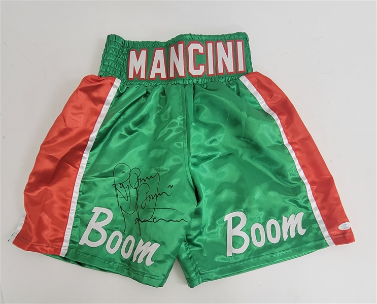 Ray "Boom Boom" Mancini Autographed Boxing Shorts JSA